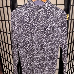 American Eagle Outfitters Navy Floral Button Down Shirt